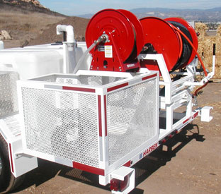 Optional metal cage for Harben Model E trailer jetters