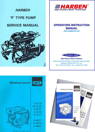 Harben "P&quote; Pump Service Manual, Harben Operators Instruction Manual, workshop manual for Hatz diesel engine, instruction and parts manual for Hatz diesel engine
