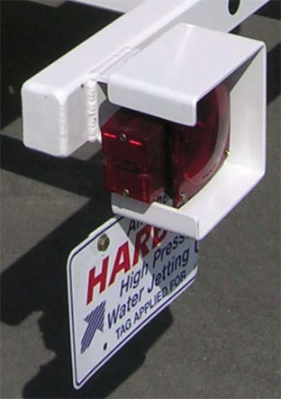 Tail light and guards for Harben trailer jetters